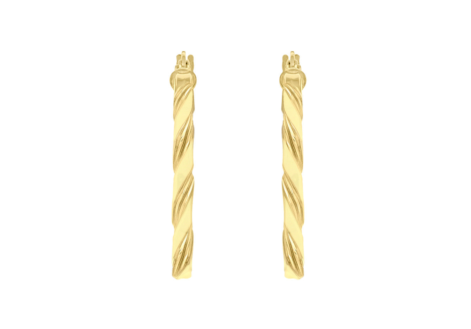 9ct Yellow Gold Flat Twist Hoops 20 mm