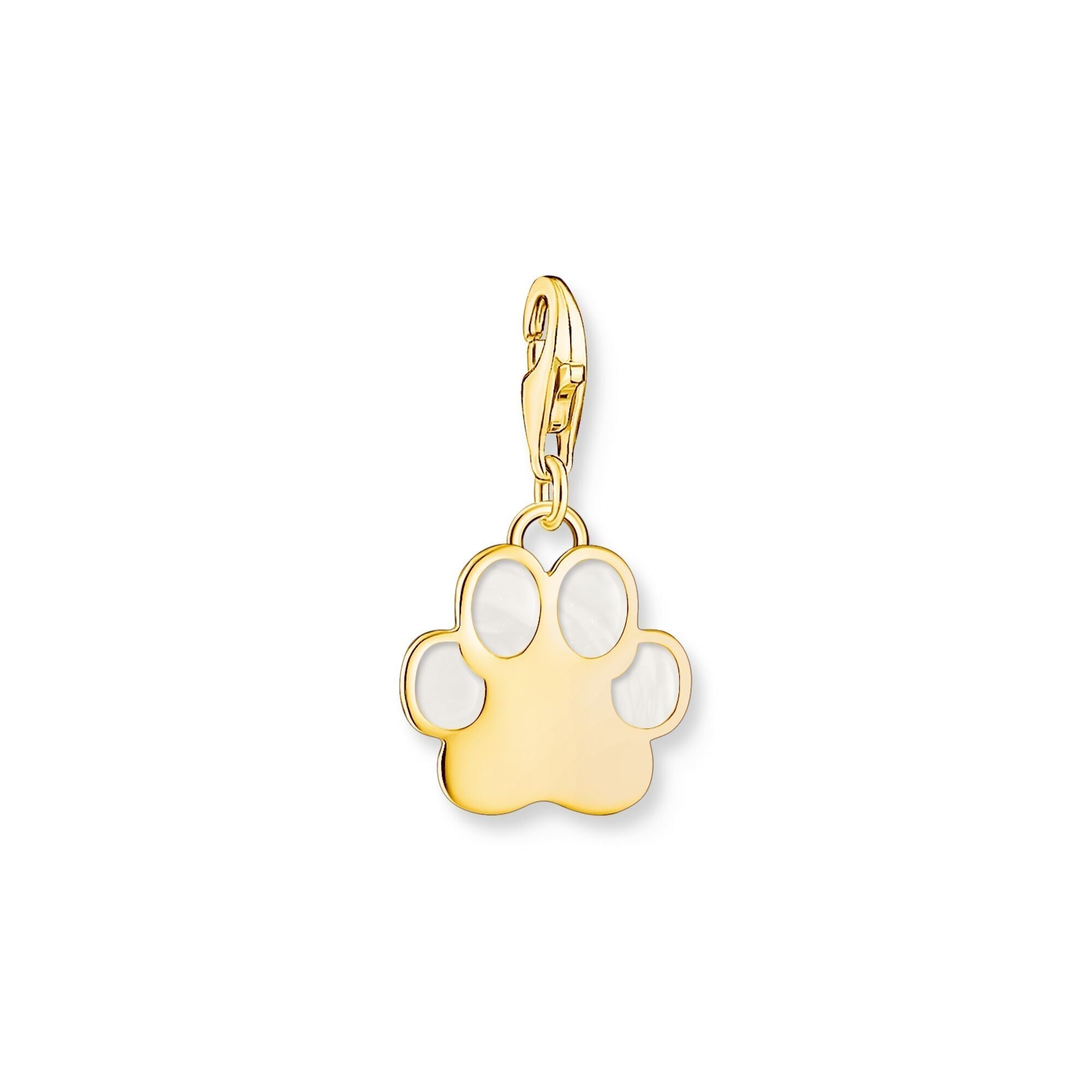 THOMAS SABO Gold Charm Pendant Dog Paw with Cold Enamel