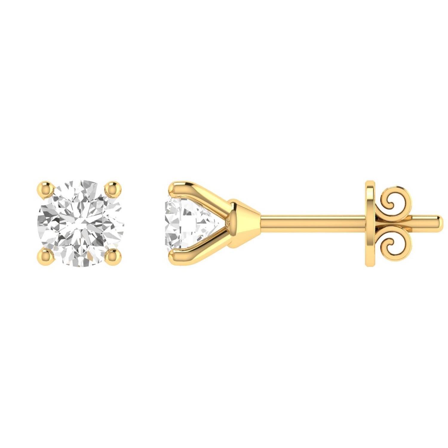 Diamond Stud Earrings with 0.10ct Diamonds in 9ct Yellow Gold - 9YCE10