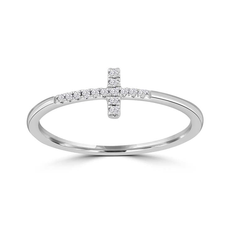 Diamond Ring with 0.05ct Diamonds in 9ct White Gold