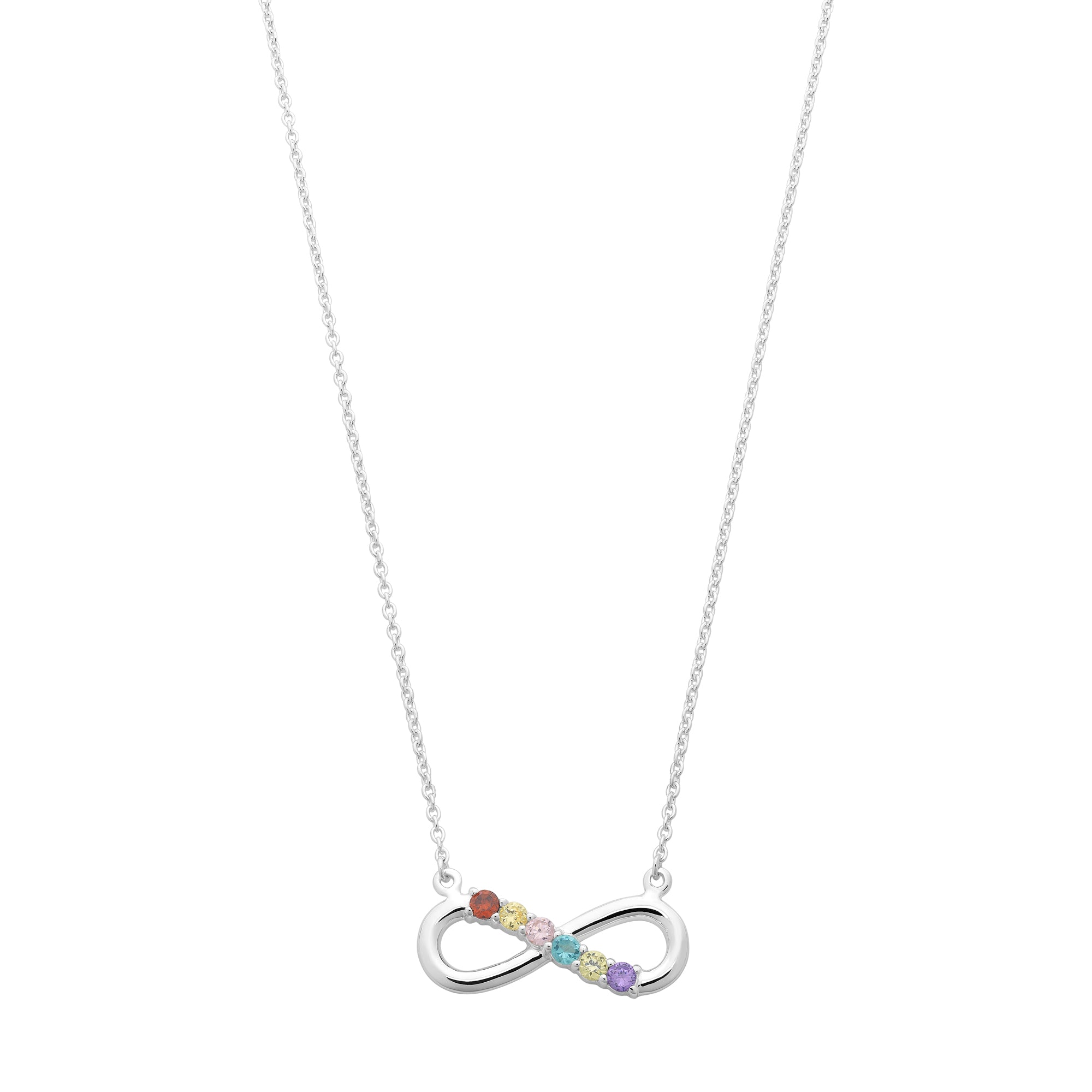 Sterling Silver Cubic Zirconia Infinity Necklace