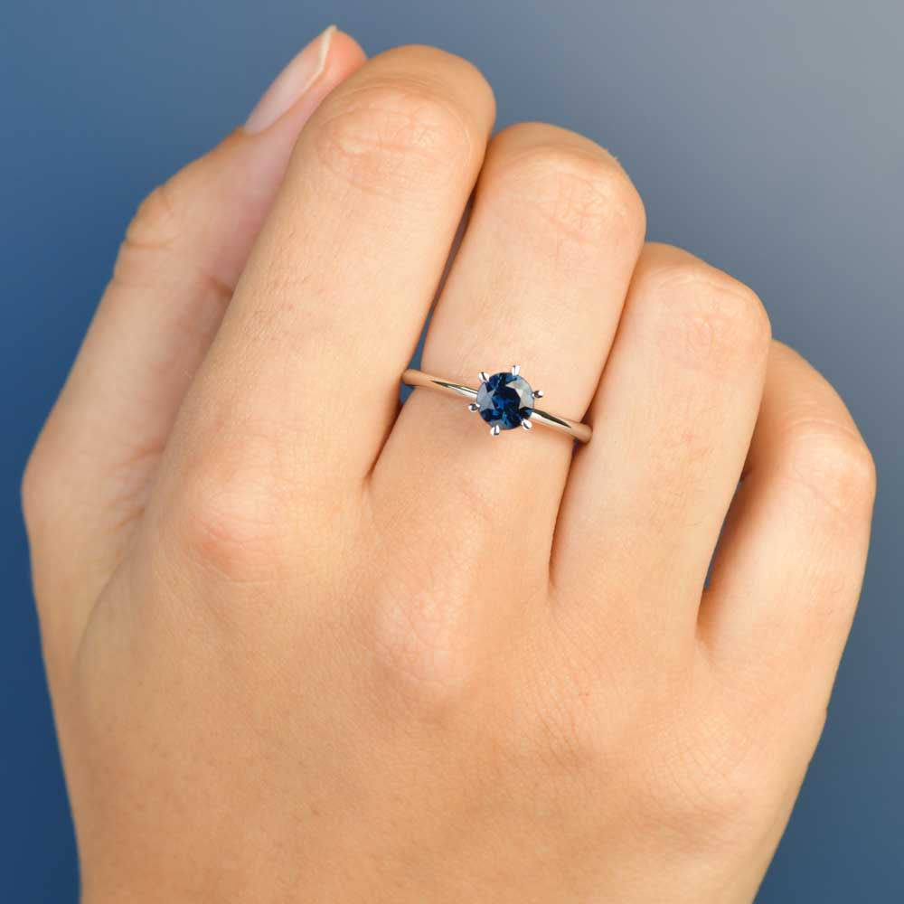 Australian Sapphire Hazel Ring with Blue Sapphire