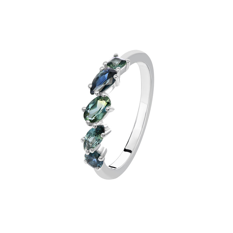 Australian Sapphire Ophelia Ring with Multicoloured Sapphires