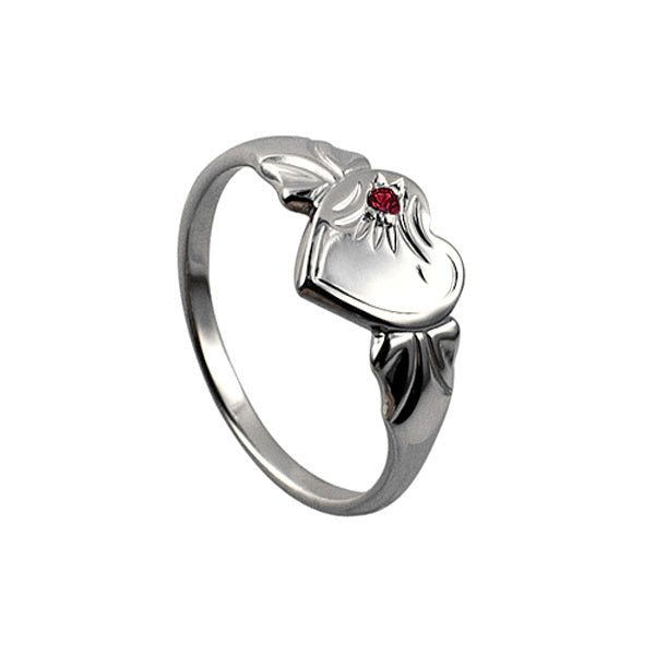 January Heart Signet Ring