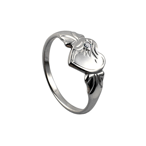 April Heart Signet Ring